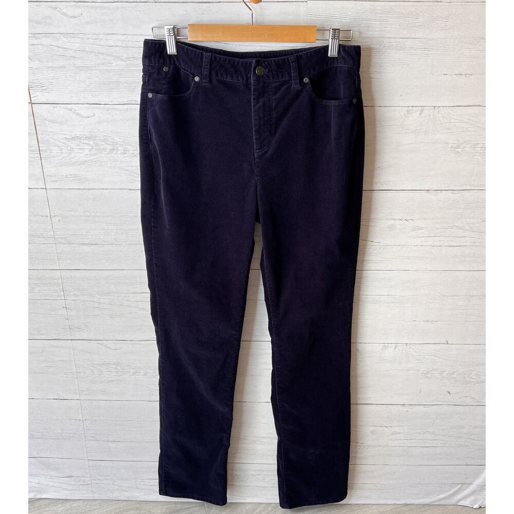 Talbots Pants Womens Size 10 Navy Blue Heritage Corduroy Cotton Blend Stretch - Picture 3 of 16